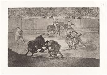 FRANCISCO JOSÉ DE GOYA Two aquatints with etching from La Tauromaquia.